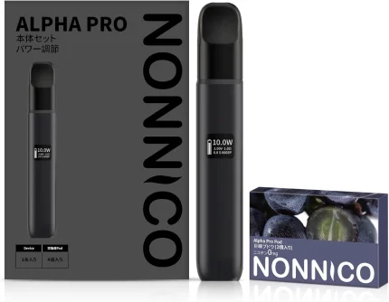 NONNICO Alpha POD型電子タバコ vape キットセット（ブラック / 巨峰ブドウ）