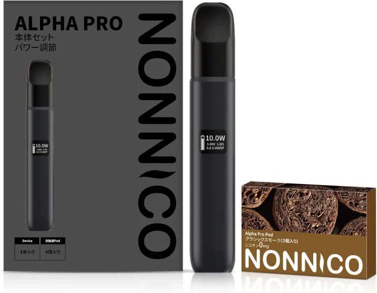 NONNICO Alpha POD型電子タバコ vape キットセット（ブラック / スモーク）